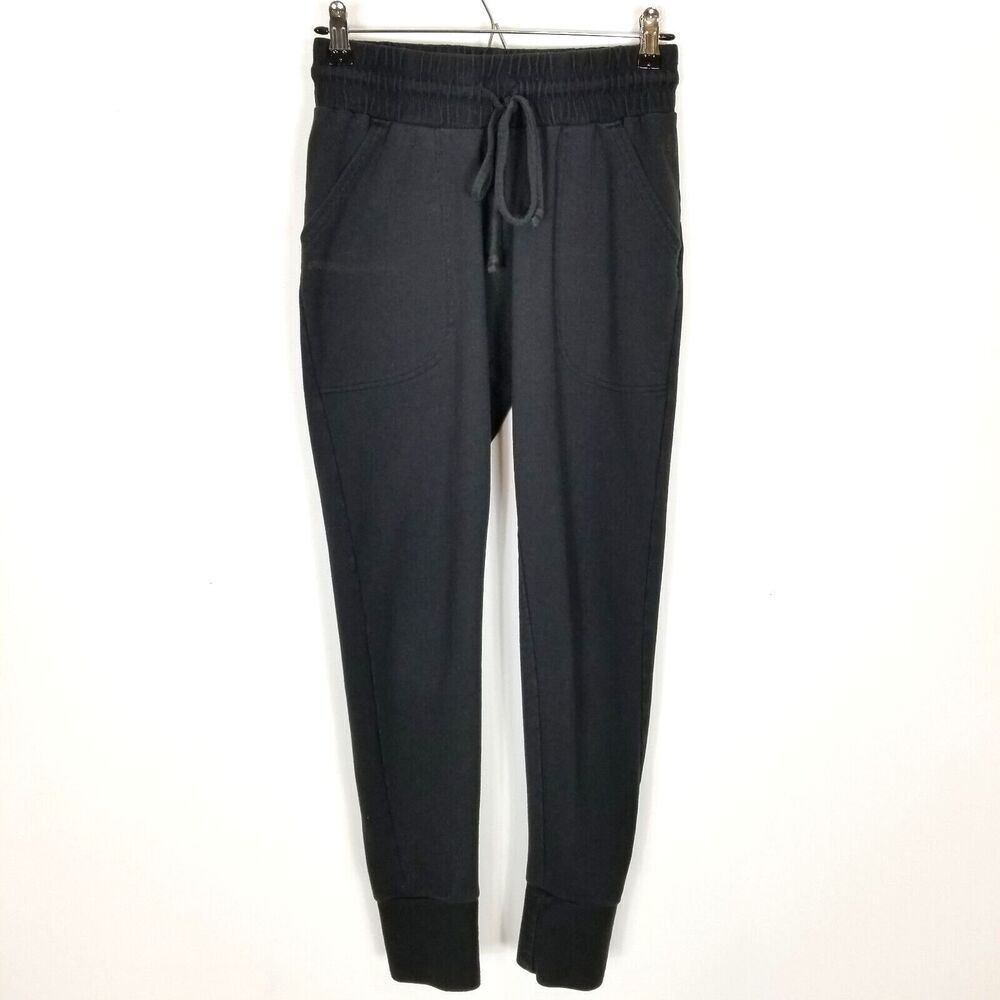 Free People Movement Women's Drawstring Sunny Skinny Sweat Pants Sz S Black